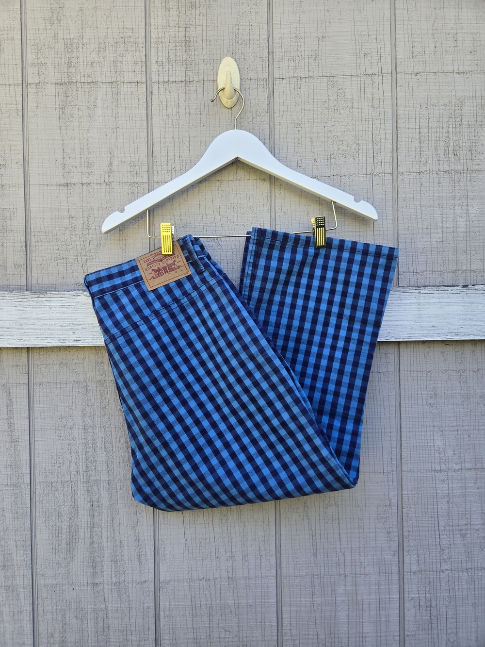 2000s Vintage Levi's Gingham Retro Plaid Straight Leg High Waisted Crop Pants 10